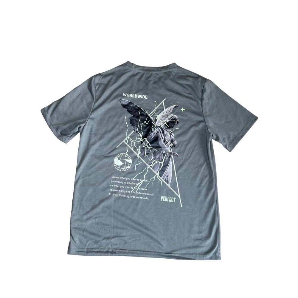 Aesthetic on Lock Logo Mens T-shirt Color Grey Size M